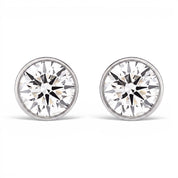 La Ronde® Bezel Diamond Stud Earrings, Platinum
