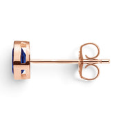 La Poire® Bezel Sapphire Stud Earrings, 14K Rose Gold