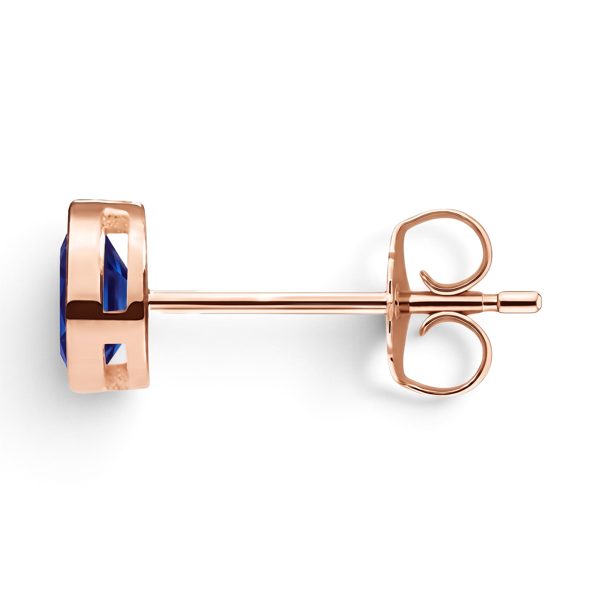 La Poire® Bezel Sapphire Stud Earrings, 14K Rose Gold