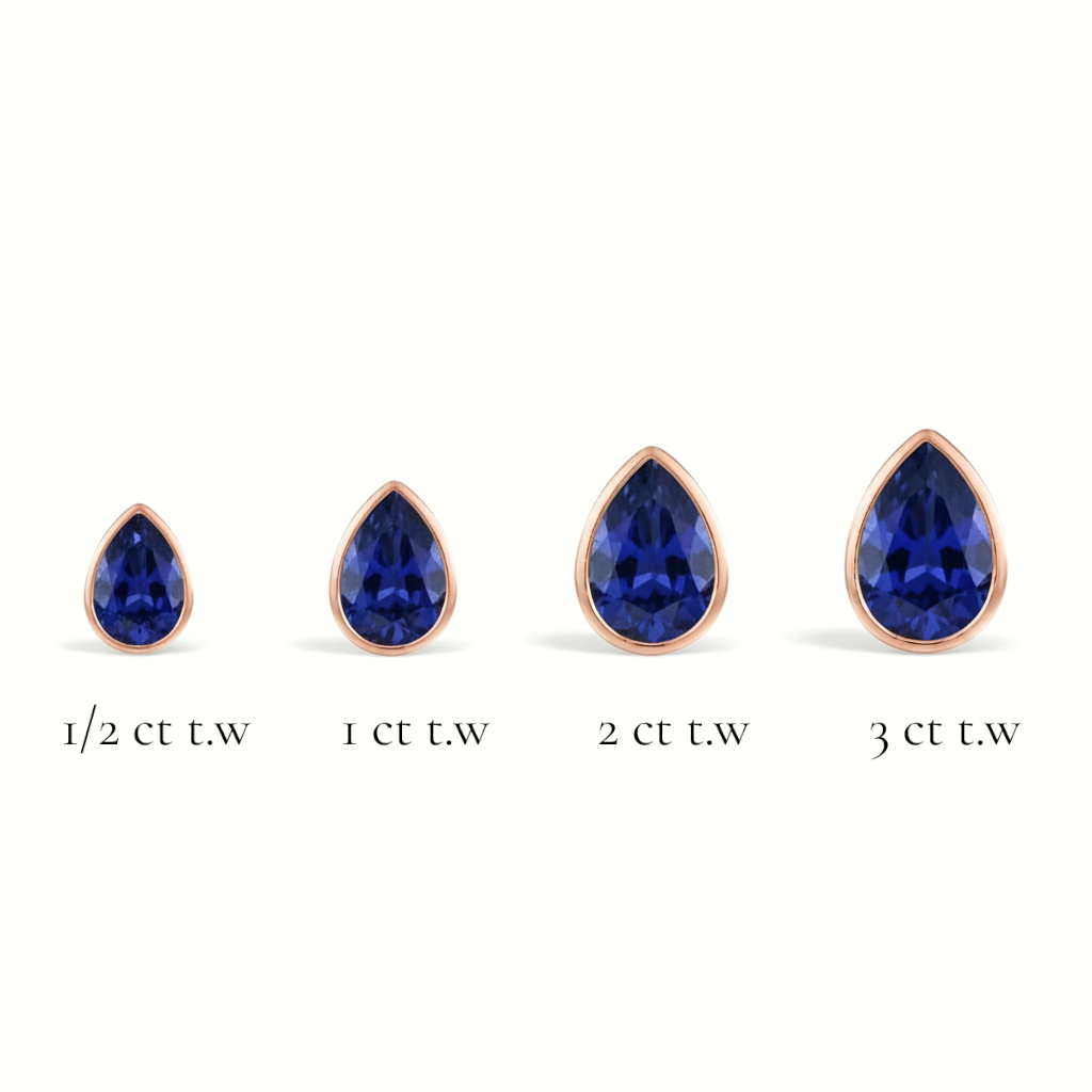La Poire® Bezel Sapphire Stud Earrings, 14K Rose Gold