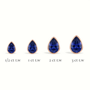 La Poire® Bezel Sapphire Stud Earrings, 14K Rose Gold
