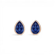 La Poire® Bezel Sapphire Stud Earrings, 14K Rose Gold