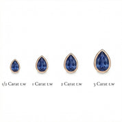 La Poire® Bezel Sapphire Stud Earrings, 14K Rose Gold