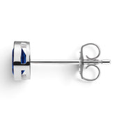 La Poire® Bezel Sapphire Stud Earrings, Sterling Silver
