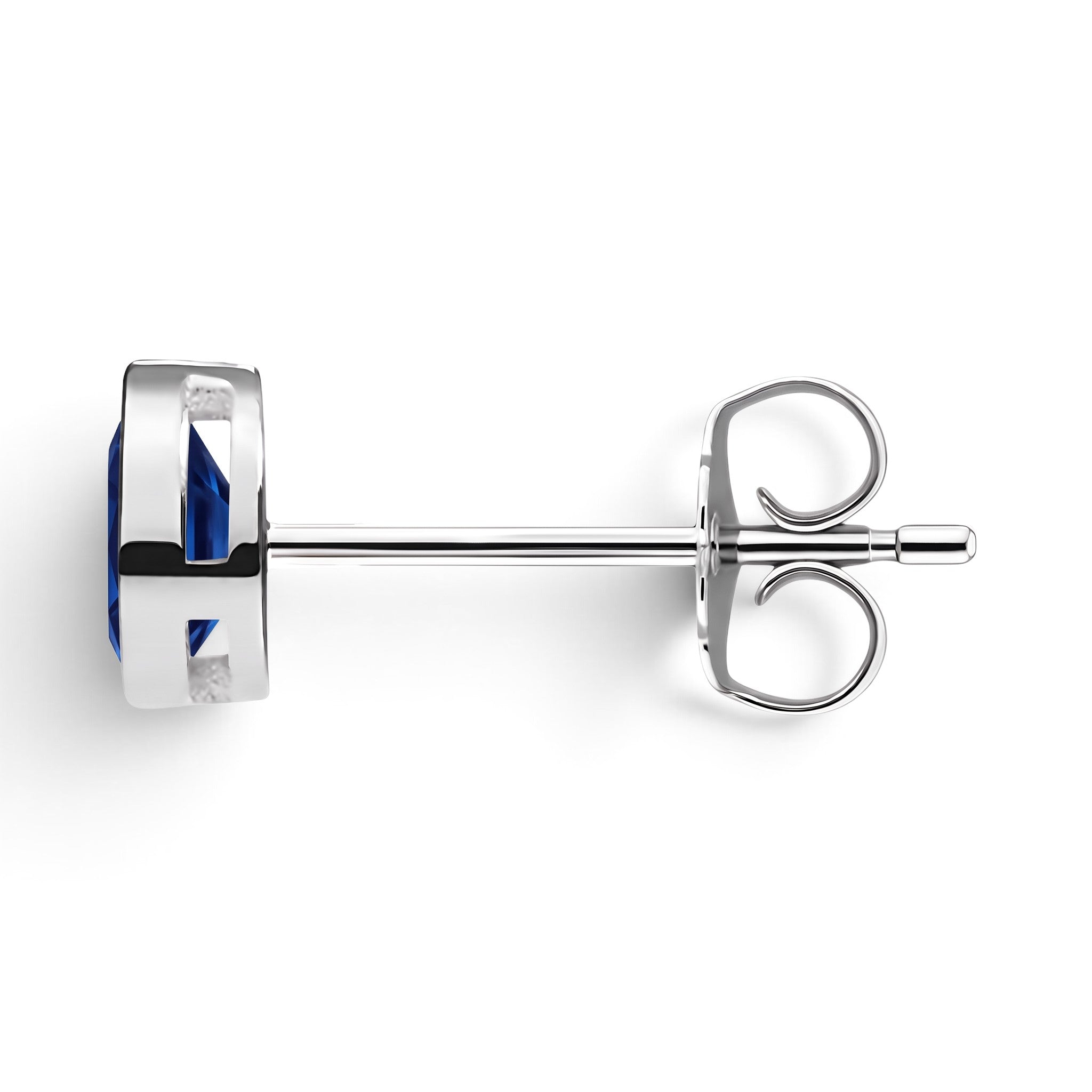 La Poire® Bezel Sapphire Stud Earrings, Sterling Silver