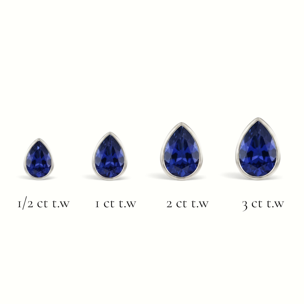 La Poire® Bezel Sapphire Stud Earrings, Sterling Silver
