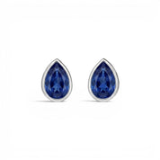 La Poire® Bezel Sapphire Stud Earrings, Sterling Silver
