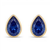 La Poire® Bezel Sapphire Stud Earrings, Gold Vermeil