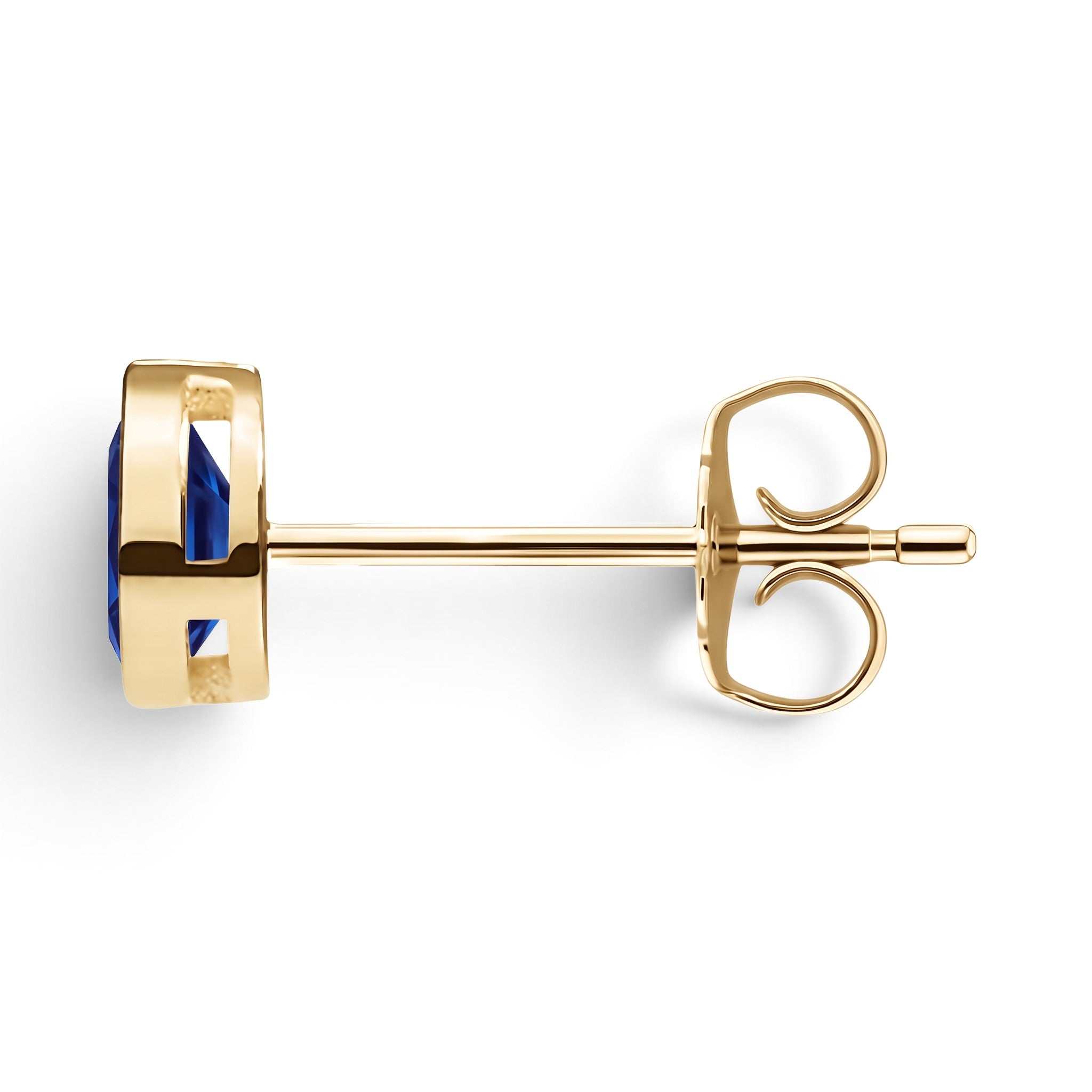 La Poire® Bezel Sapphire Stud Earrings, 14K Yellow Gold