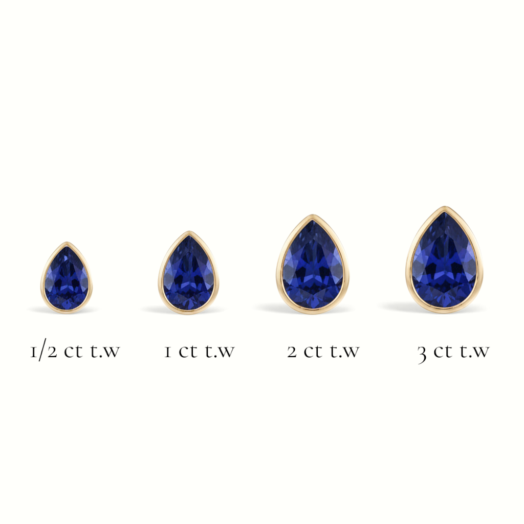 La Poire® Bezel Sapphire Stud Earrings, 14K Yellow Gold