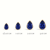 La Poire® Bezel Sapphire Stud Earrings, 14K Yellow Gold