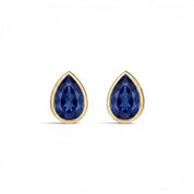 La Poire® Bezel Sapphire Stud Earrings, Gold Vermeil