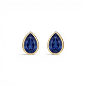 La Poire® Bezel Sapphire Stud Earrings, 14K Yellow Gold