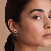 La Ronde® Bezel Sapphire Stud Earrings, 14K Rose Gold