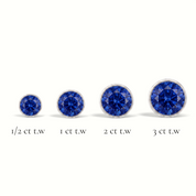 La Ronde® Bezel Sapphire Stud Earrings, Sterling Silver