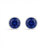 La Ronde® Bezel Sapphire Stud Earrings, Sterling Silver