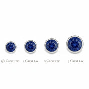La Ronde® Bezel Sapphire Stud Earrings, Sterling Silver