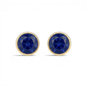 La Ronde® Bezel Sapphire Stud Earrings, 14K Yellow Gold