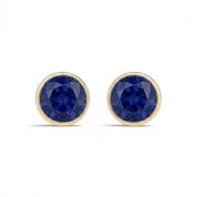 La Ronde® Bezel Sapphire Stud Earrings, Gold Vermeil