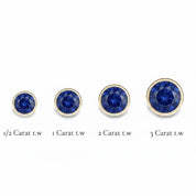 La Ronde® Bezel Sapphire Stud Earrings, 14K Yellow Gold