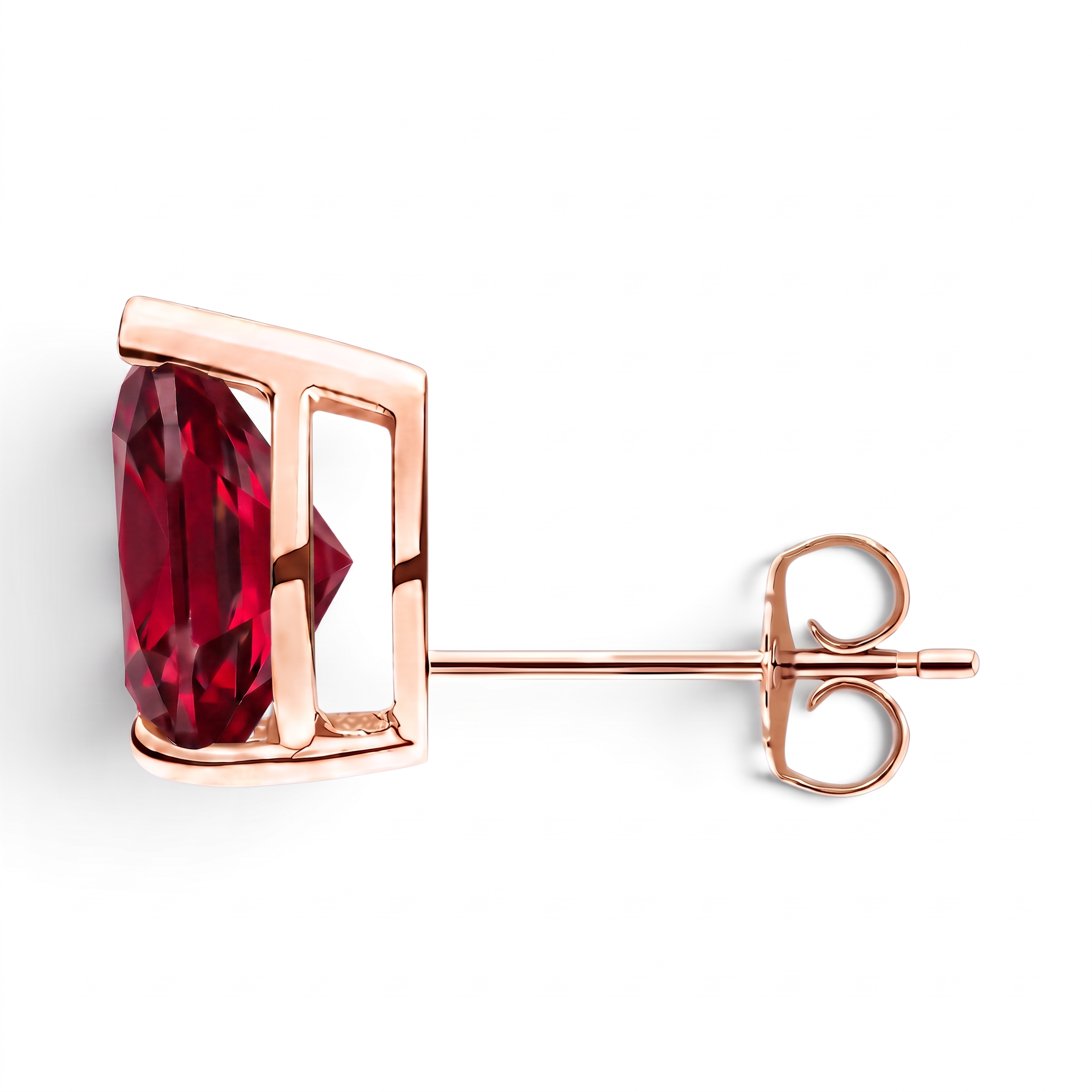 La Poire® Ruby Stud Earrings, 14K Rose Gold