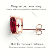 La Poire® Ruby Stud Earrings, 14K Rose Gold
