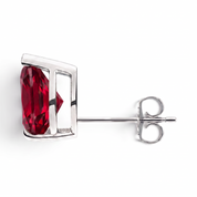 La Poire® Ruby Stud Earrings, 14K White Gold