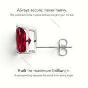 La Poire® Ruby Stud Earrings, 14K White Gold