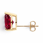 La Poire® Ruby Stud Earrings, 14K Yellow Gold