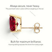 La Poire® Ruby Stud Earrings, Gold Vermeil