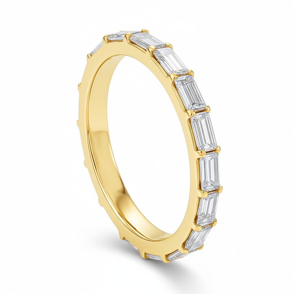 L'Emeraude® East-West Diamond Eternity Band 2x4mm, Gold Vermeil