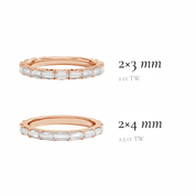 L'Emeraude® East-West Diamond Eternity Band 2x3mm, 14K Rose Gold
