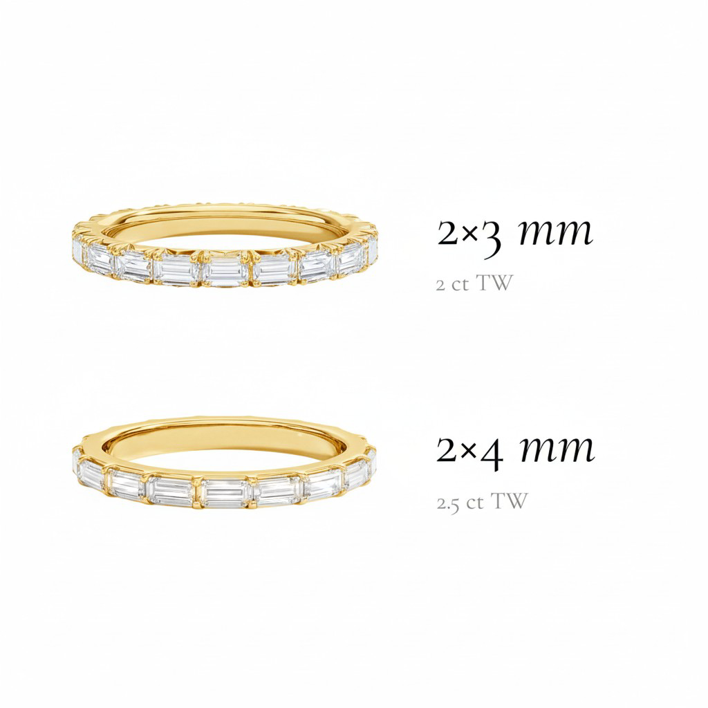 L'Emeraude® East-West Diamond Eternity Band 2x4mm, 14K Gold