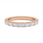 L'Emeraude® East-West Diamond Eternity Band 2x4mm, 14K Rose Gold