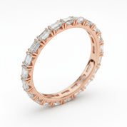 L'Emeraude® East-West Diamond Eternity Band 2x3mm, 14K Rose Gold