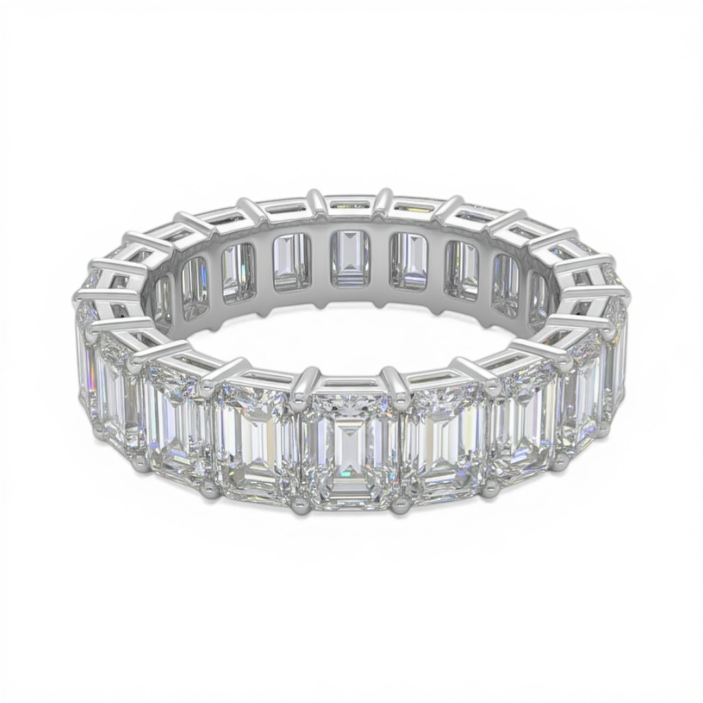 L'Emeraude® Diamond Eternity Band 3x5mm, 14K White Gold