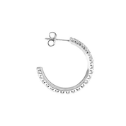 La Ronde® Diamond C-Hoop Petite Earrings, 14K White Gold