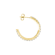 La Ronde® Diamond C-Hoop Petite Earrings, Gold Vermeil