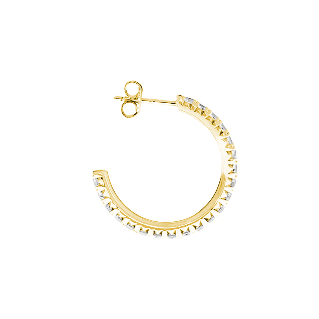 La Ronde® Diamond C-Hoop Petite Earrings, Gold Vermeil