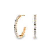 La Ronde® Diamond C-Hoop Petite Earrings (Platinum)