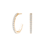 La Ronde® Diamond C-Hoop Earrings, 14K Rose Gold