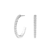 La Ronde® Diamond C-Hoop Earrings, Platinum