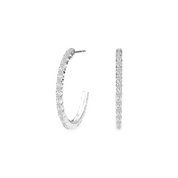 La Ronde® Diamond C-Hoop Petite Earrings, 14K White Gold