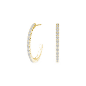 La Ronde® Diamond C-Hoop Petite Earrings, Gold Vermeil