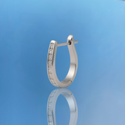 Channel Set Hoop Earrings, 14K Gold