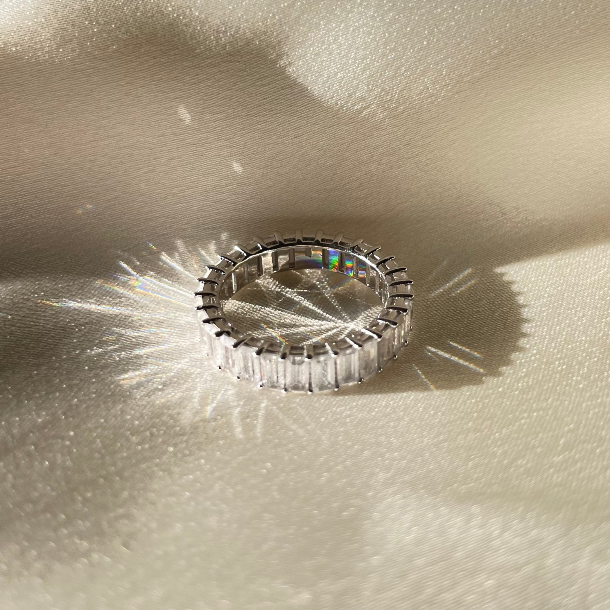 L'Emeraude® Diamond Eternity Band 3x5mm, Gold Vermeil