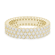Three-Row Diamonds Pavé Ring