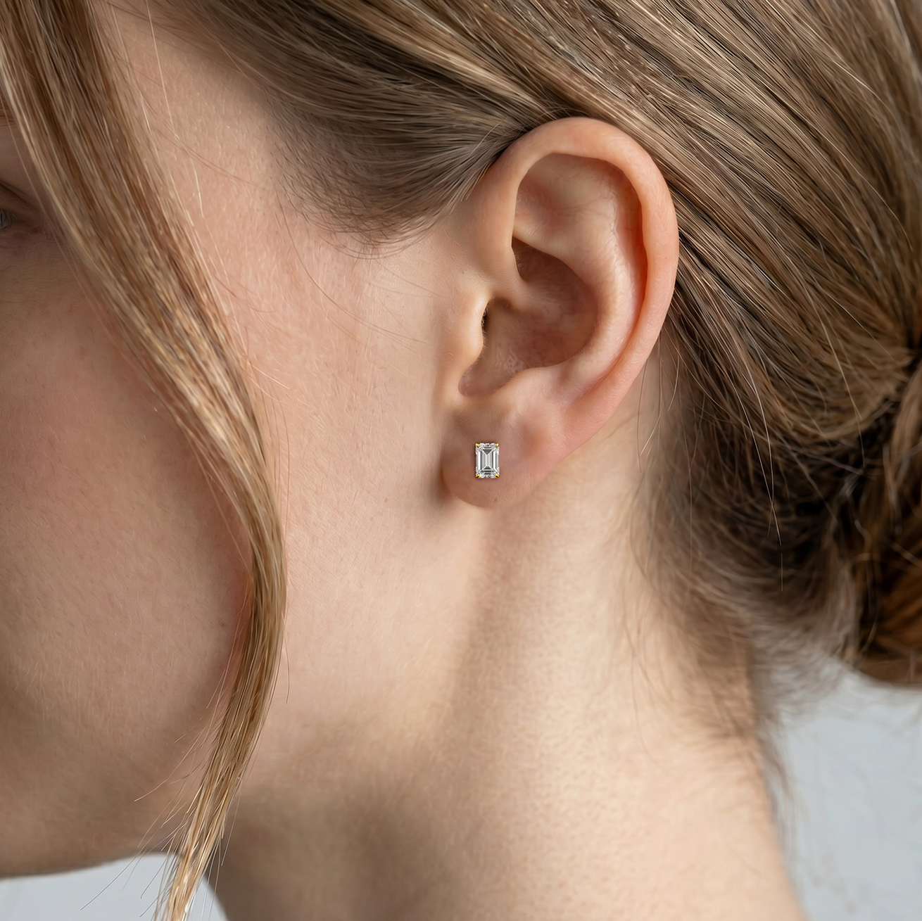 L'Emeraude® Diamond Stud Earrings, Gold Vermeil