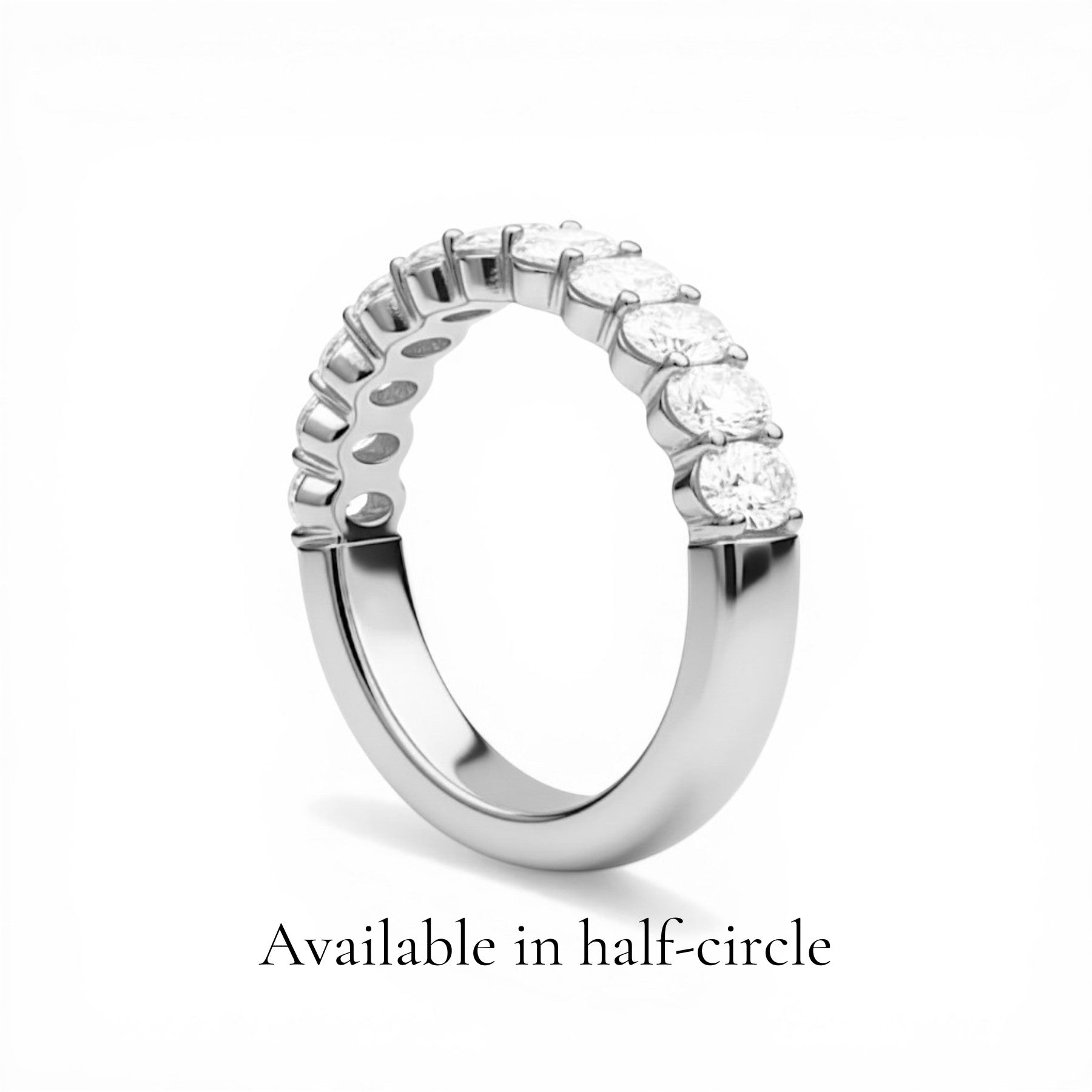 L'Ovale® Diamond Eternity Band 2x4mm, Sterling Silver