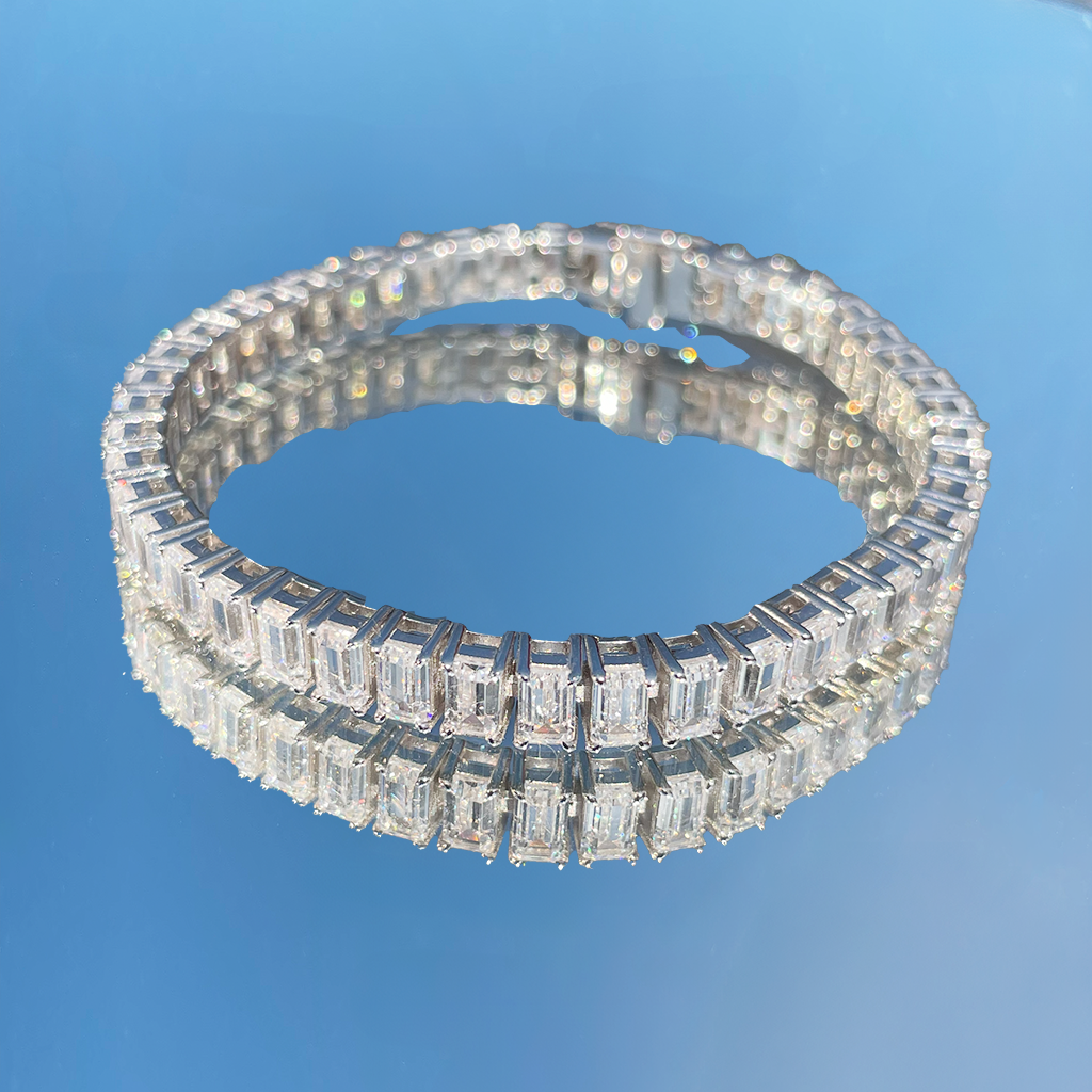 L'Emeraude® Diamond Tennis Bracelet 3*5mm  (platinum)